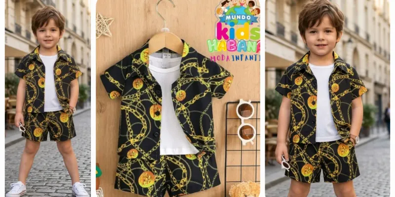 Conjunto  de camisa estampada Cadenas