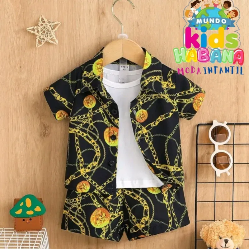 Conjunto  de camisa estampada Cadenas