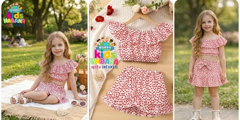 Conjunto de saya estampada 