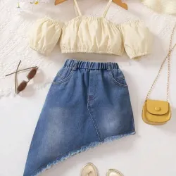 Conjunto  de saya larga pico + top 