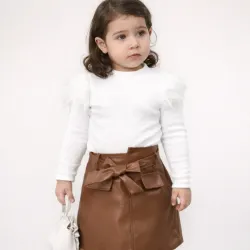 Conjunto de saya piel + abrigo 