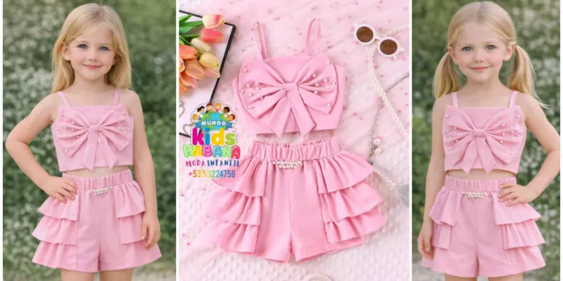 Conjunto  de short perlas 