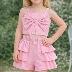 Conjunto  de short perlas 