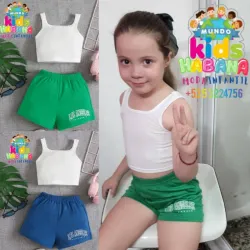 Conjunto  deportivo de short California + top blanco