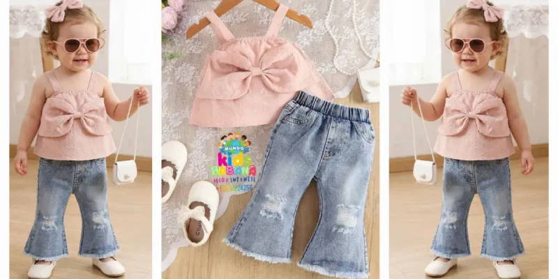 Jeans campana + top de Lazo