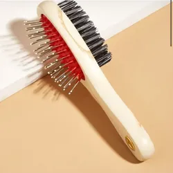 Cepillo Madera Combinado para Perros y Gatos