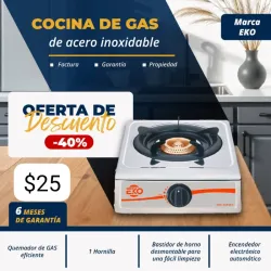 Cocina de gas de acero inoxidable