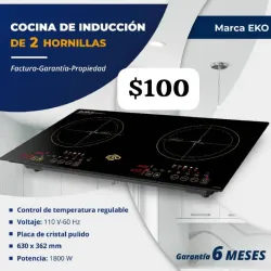Cocina de induccion 2 hornillas