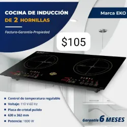 Cocina de induccion 2 hornillas