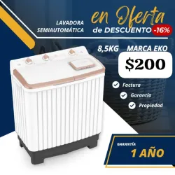 Lavadora semiautomática 8.5 kg