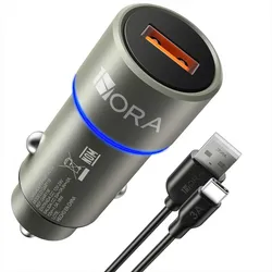 Cargador para Auto 18w Rápida 1Hora Con Cable Tipo C
