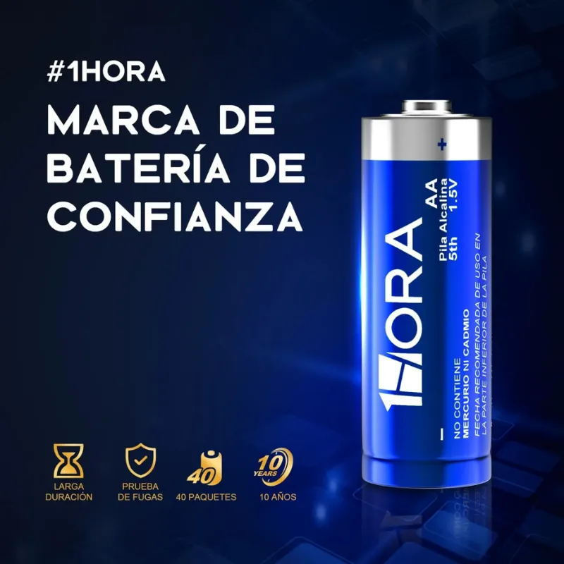 Pilas Alcalinas AA 1.5V Paquete de 4 Unidades