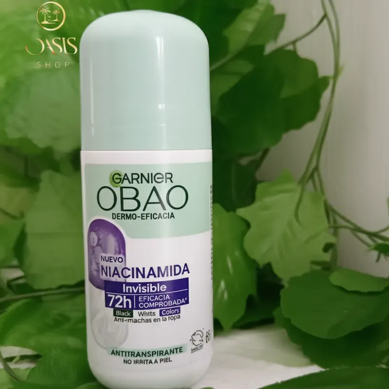 Desodorante Obao con Niamicida anti-manchas en la ropa
