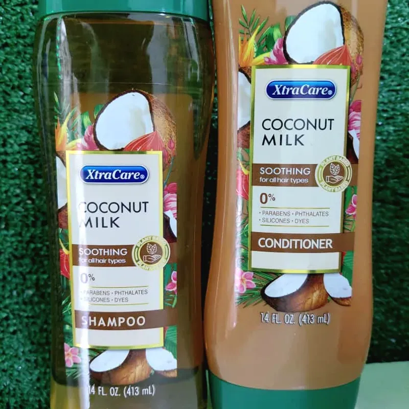 Juego champú y acondicionador de leche de coco