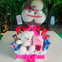 Caja con peluche y perfume 