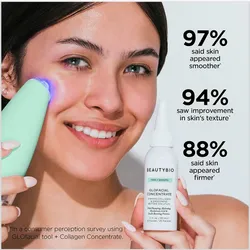 BeautyBio GLOfacial Hydro-Infusion Deep Pore Cleansing + Blue LED Clarifying Set: Herramienta + Concentrado