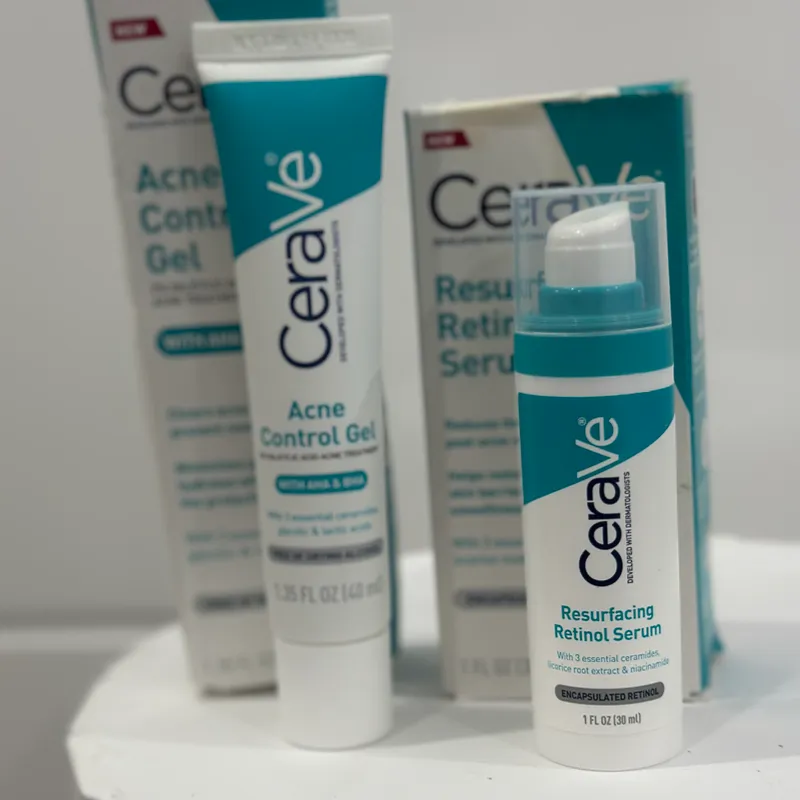 Cera Ve  Set Gel y Serum de Retinol para el acné 