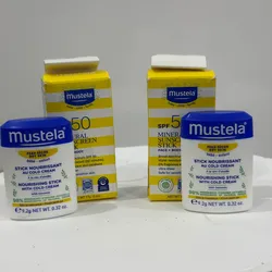 Set Mustela para bebés de protector solar en barra y barra hidratante 