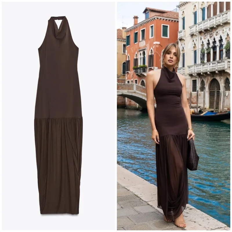 Zara Halter Neck Long Dress