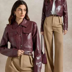 Chaqueta binil rojo vino