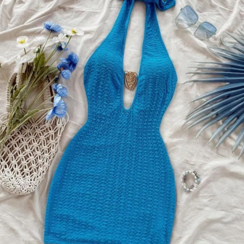 Vestido azul corto 