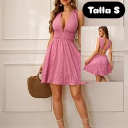 Vestido rosa palo corto