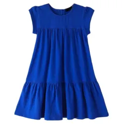Vestido con vuelos y cuello redondo 