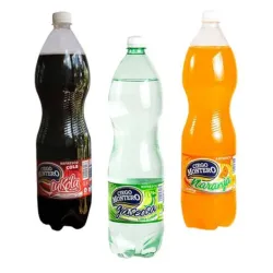 Pomos de refresco Naranja , limón , cola .