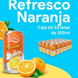 Refresco de lata de naranja