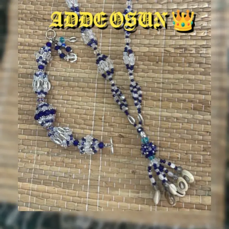 Juego Cabecero de Collar y Idde de yemayá 