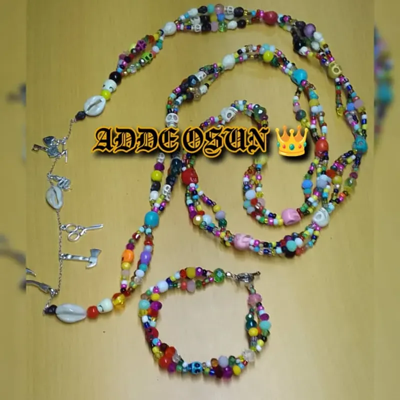 Juego de collar y idde de mayombe 