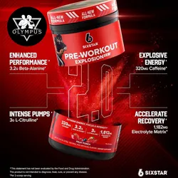 Six Star Polvo de Preworkout Explosión 