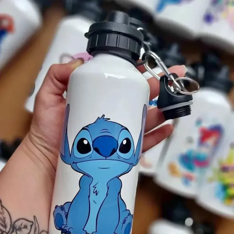 Botella Deportiva Blanca Con Dos Tapas