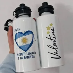 Botella Deportiva Blanca Con Dos Tapas