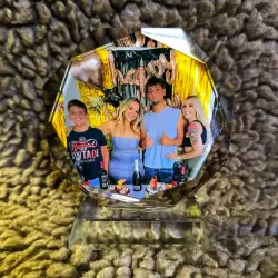 🧊 Cristal Octagonal con Foto Personalizada 