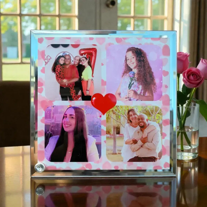 Cuadro de cristal con bordes espejo