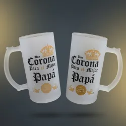 Jarra Cervecera de vidrio esmerilado