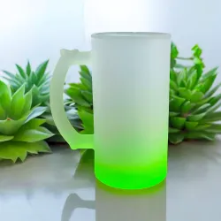 Jarra Cervecera de vidrio esmerilado