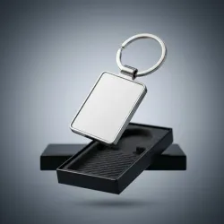 Llavero metálico rectangular