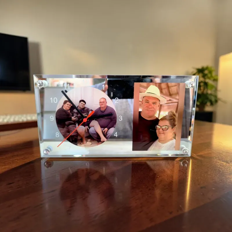 Reloj de cristal rectangular