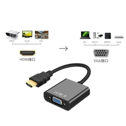Adaptador HDMI a VGA chapado en oro – Conversión digital a analógica