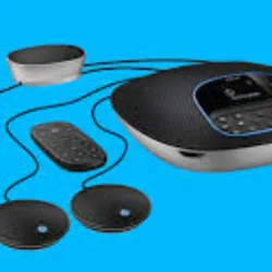 Sistema de Videoconferencia Logitech – Cámara HD + Micrófonos + Control para Salas