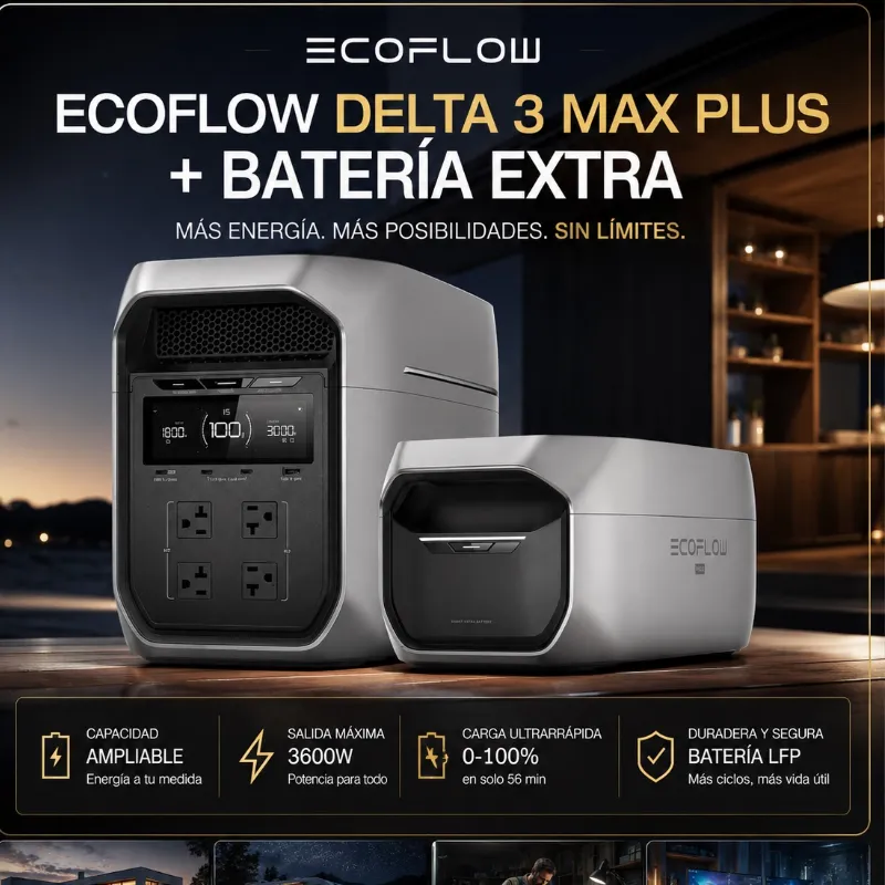 EcoFlow DELTA 3 Max Plus + Batería Extra