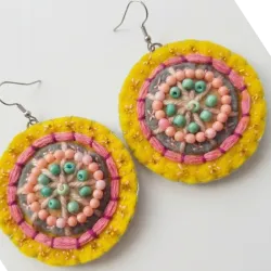Pendientes "Mandala Amarillo"