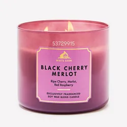 BLACK CHERRY MERLOT Vela aromática de 3 mechas 411g