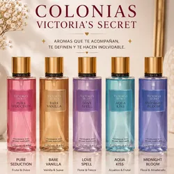 Colonias Love Spell-Agua kiss-Bare Vainilla-Pure seduction-Midnight bloom