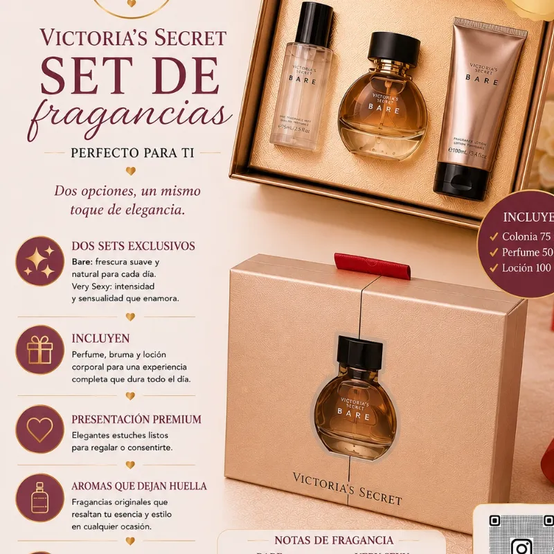 Set de perfume colonia y crema BARE