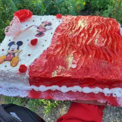 Cake 3 leches temática Minnie y Mickey😍❤️