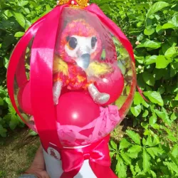 Cesta de regalo con peluche (color y peluche varia)