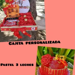 Combo de cajita personalizada y pastel 3 leches❤️❤️❤️